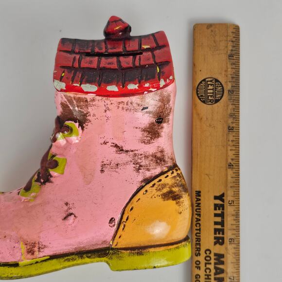 VTG RARE 1969 R. Dakin & Co Shoe House bank Japan pink orange red lime - Picture 9 of 11